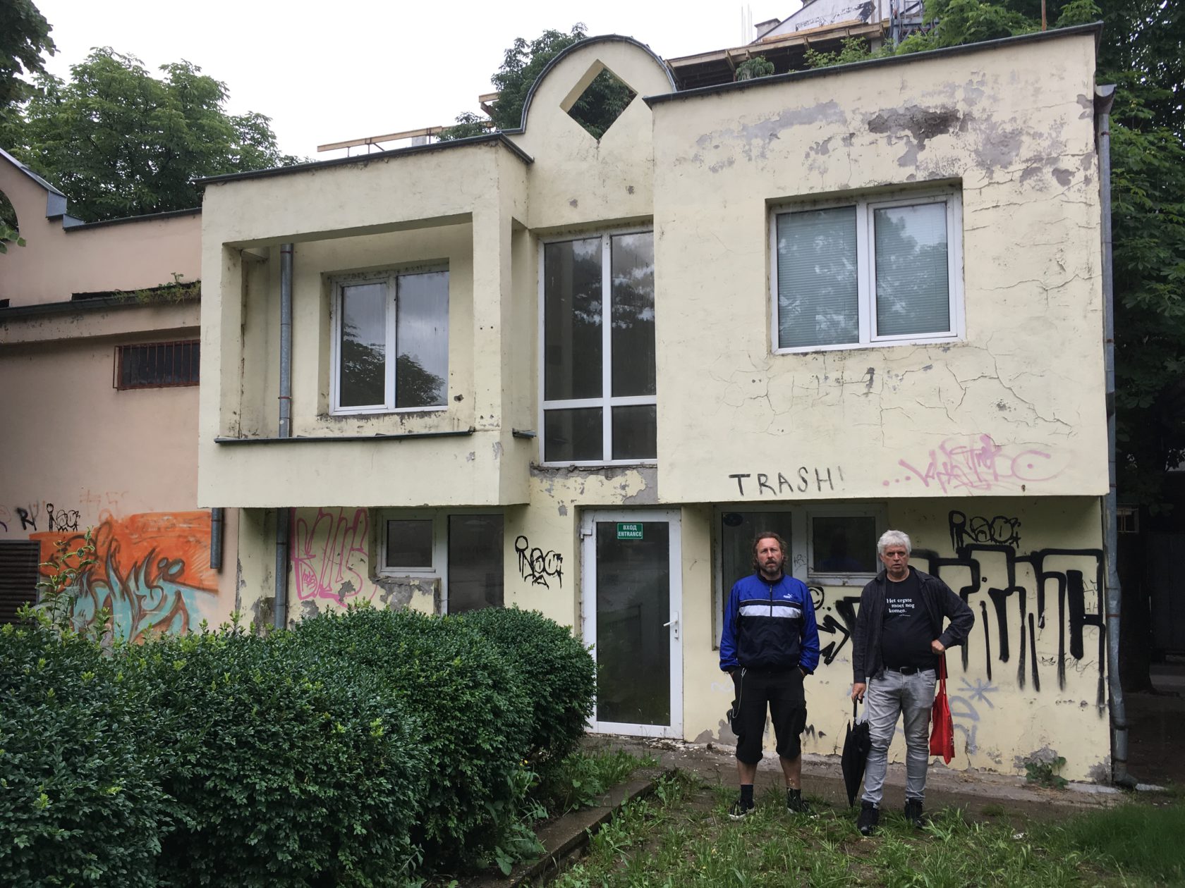 Yvo van der Vat en Herman Lamers in Ruse, Bulgarije