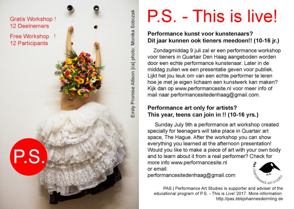 Performance Art Program in the Hague / workshops and festival