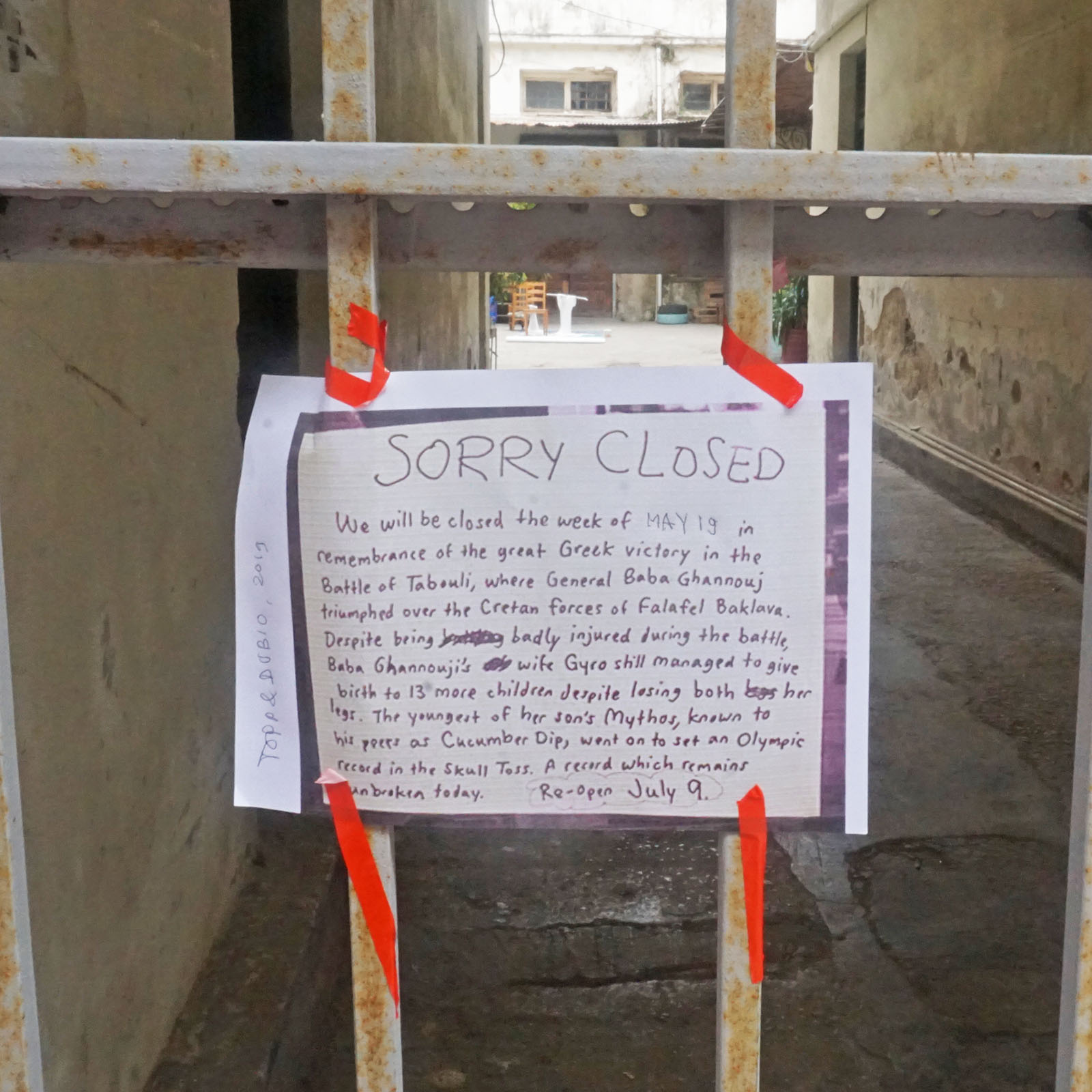 Sorry Closed / Topp & Dubio’s roadtrip door Athene (part 1)