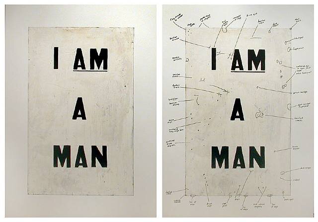 BOTSING – The Battle of Orgreave door Jeremey Deller & Untitled (I Am a Man) door Glenn Ligon