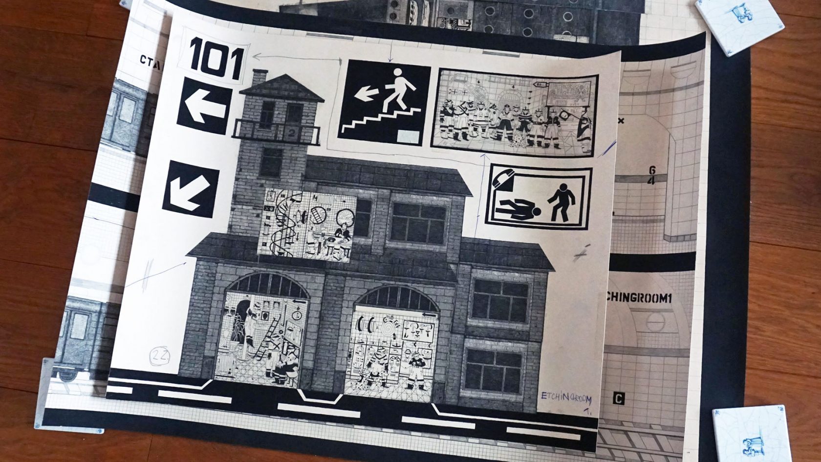 EtchingRoom1 – drawing on the edge during wartime